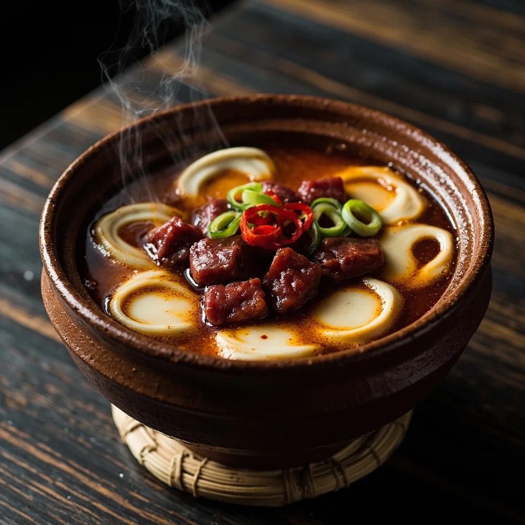 شوربة دم الخنزير وبراعم الخيزران
