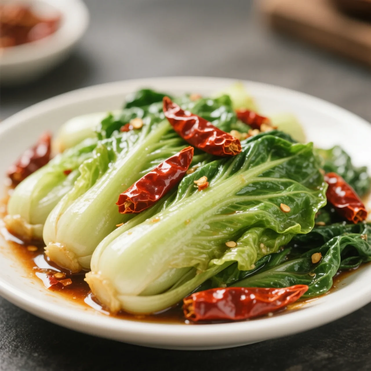 Laitue sautée au piment