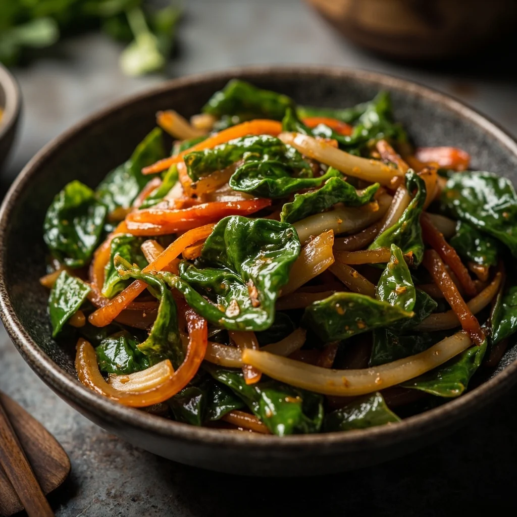 Tiges d'épinard d'eau aigres-douces