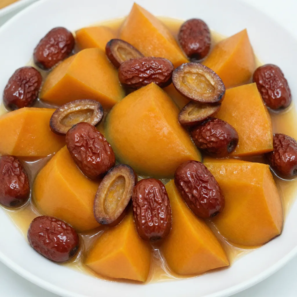 Citrouille vapeur aux dattes rouges