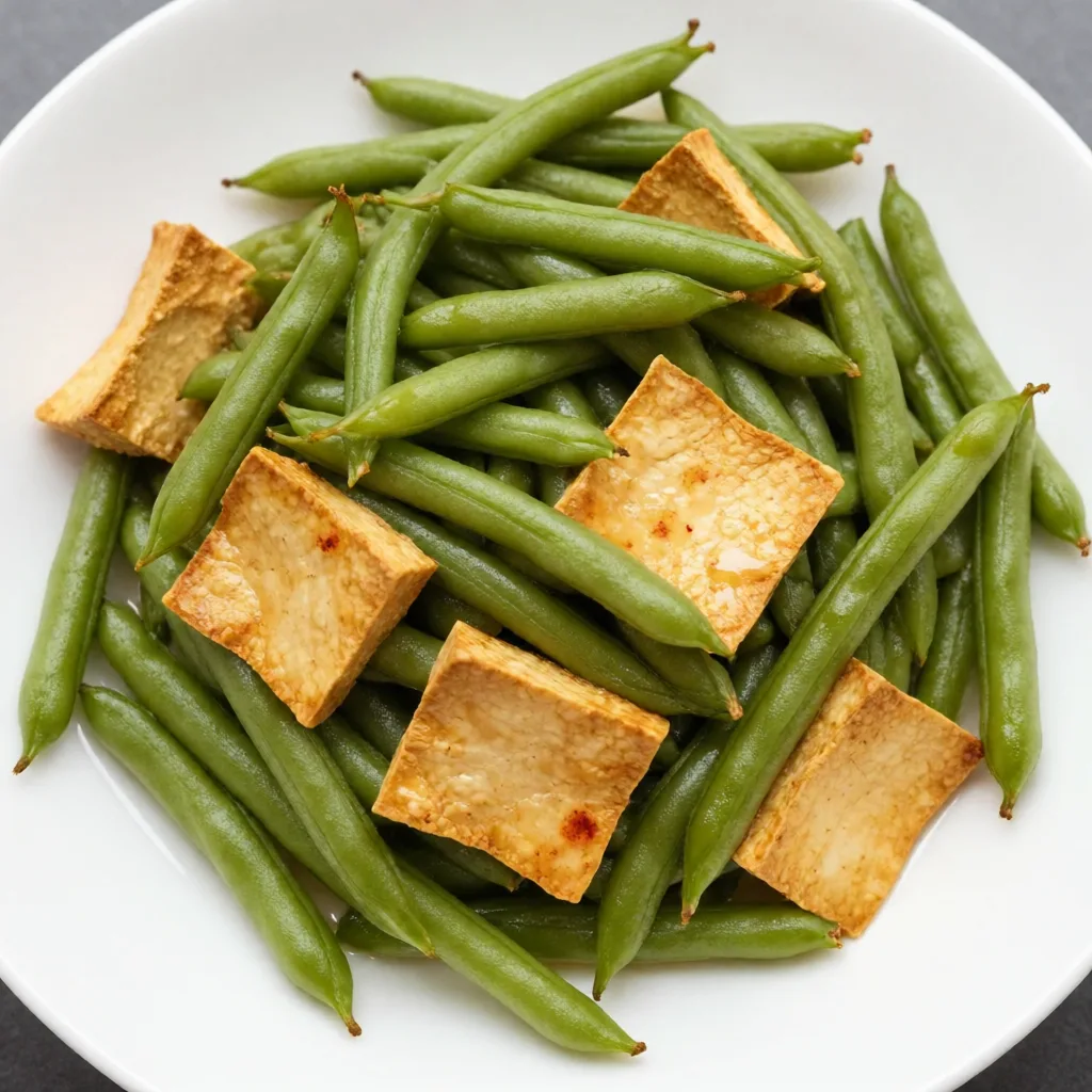 Haricots verts sautés au tofu séché