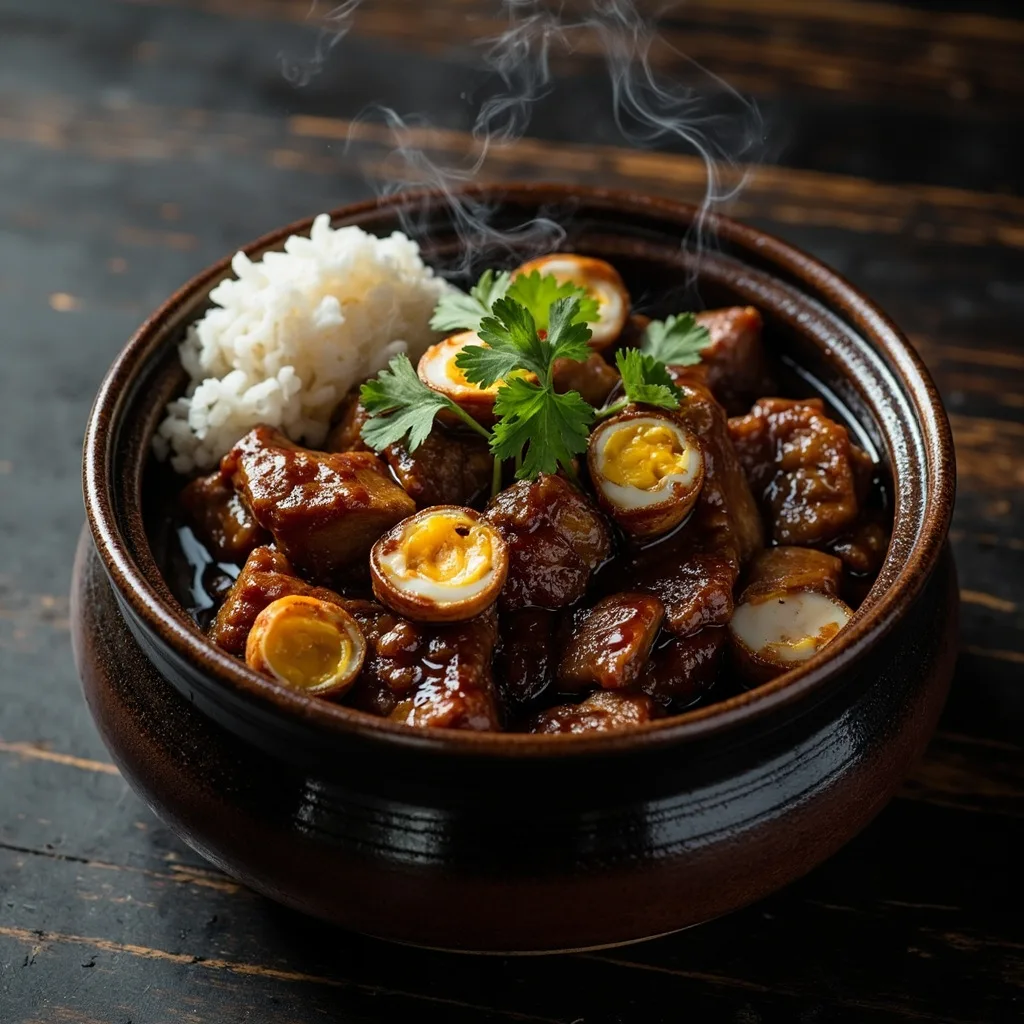 오늘의 메추리알 돼지고기 조림은 밥과 정말 잘 어울려요!