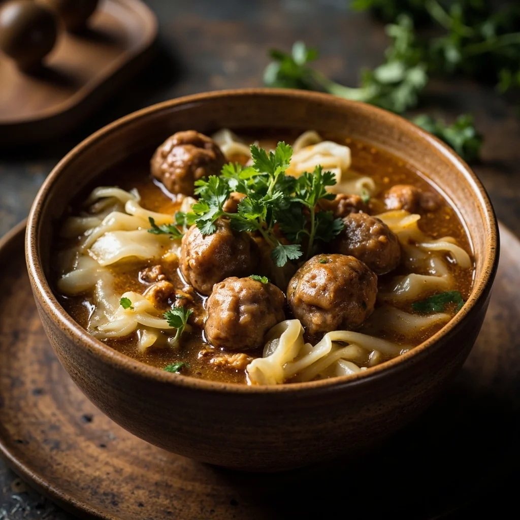 Ragoût de boulettes de porc et chou