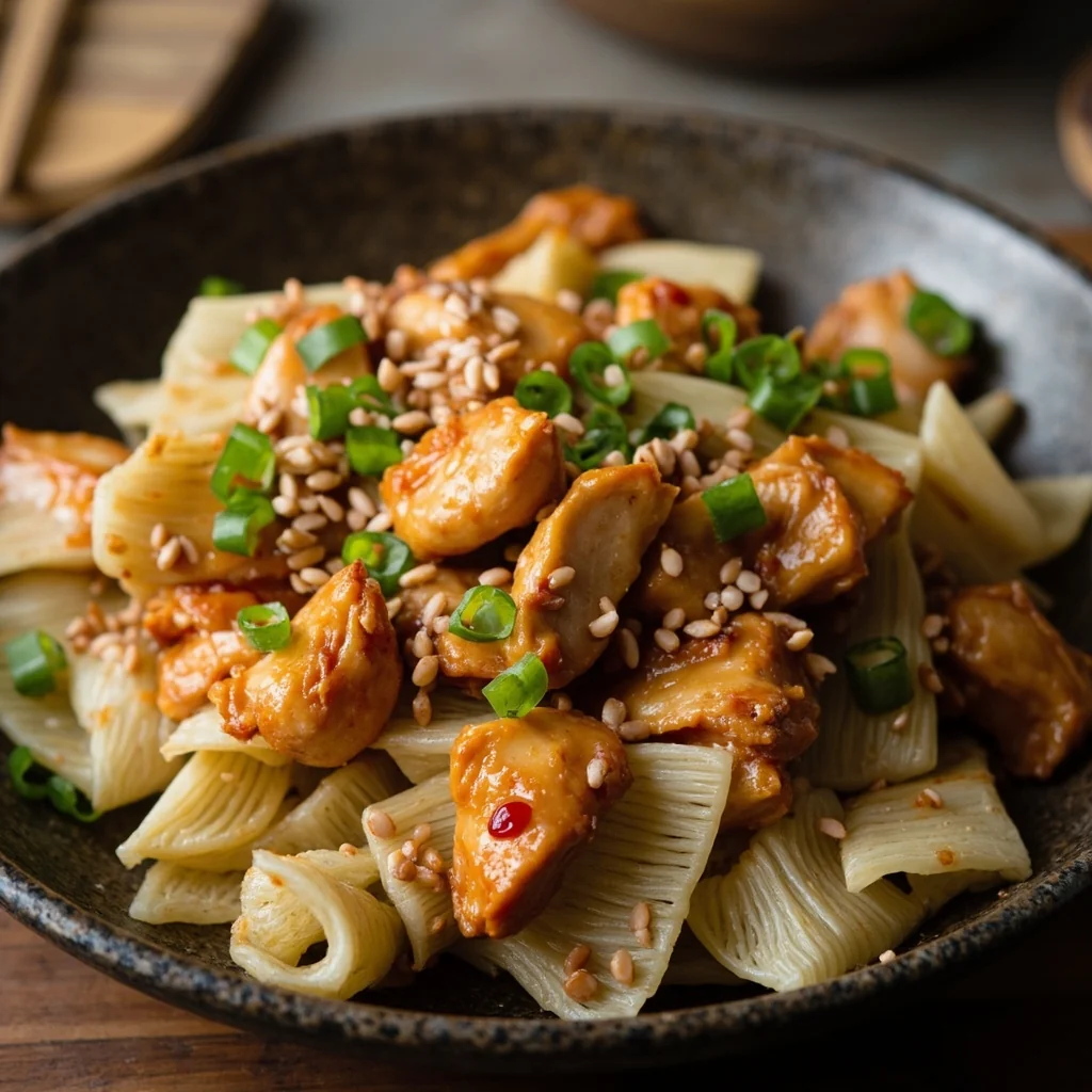 Sauté de poulet tendre au luffa