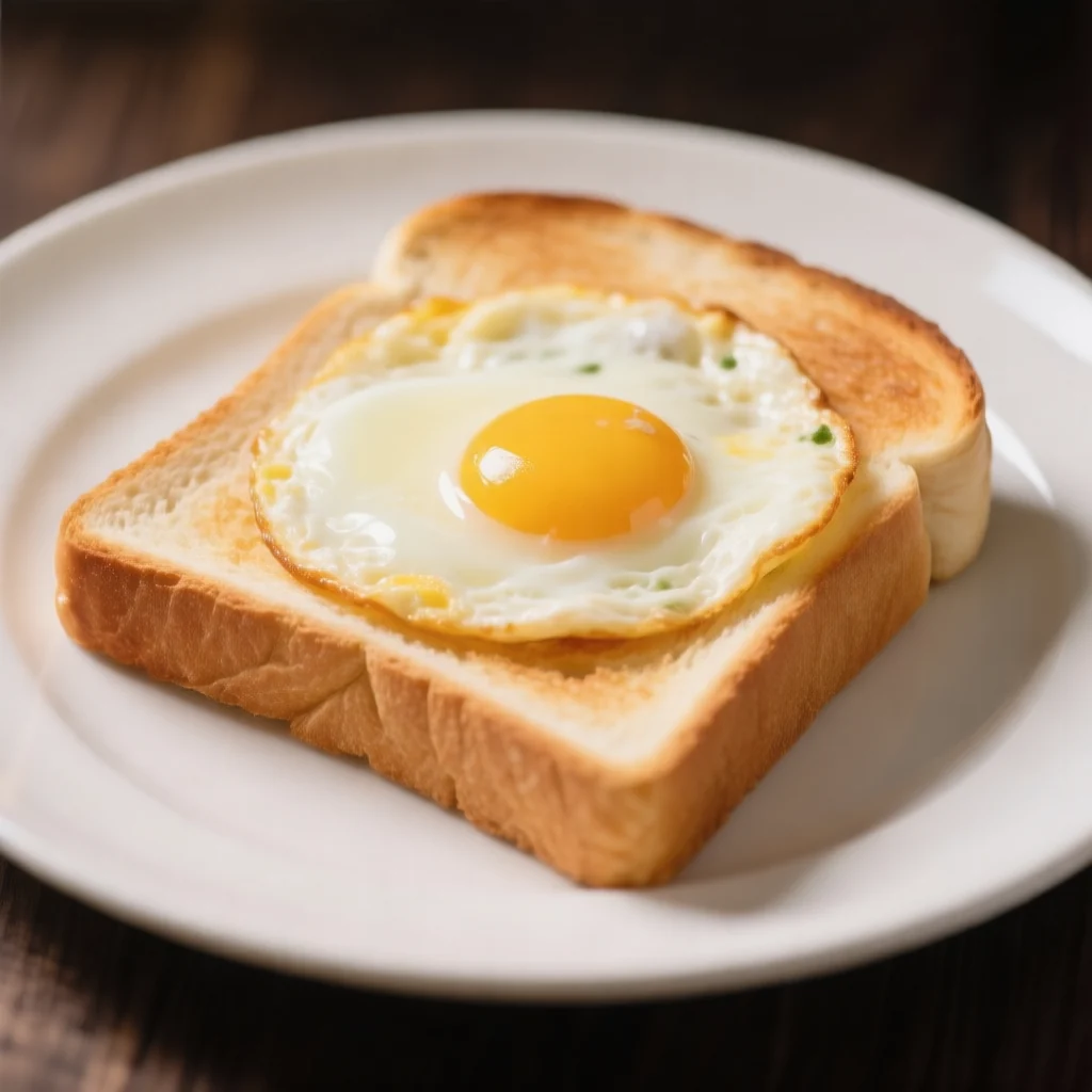 Crêpe aux Œufs sur Pain Grillé