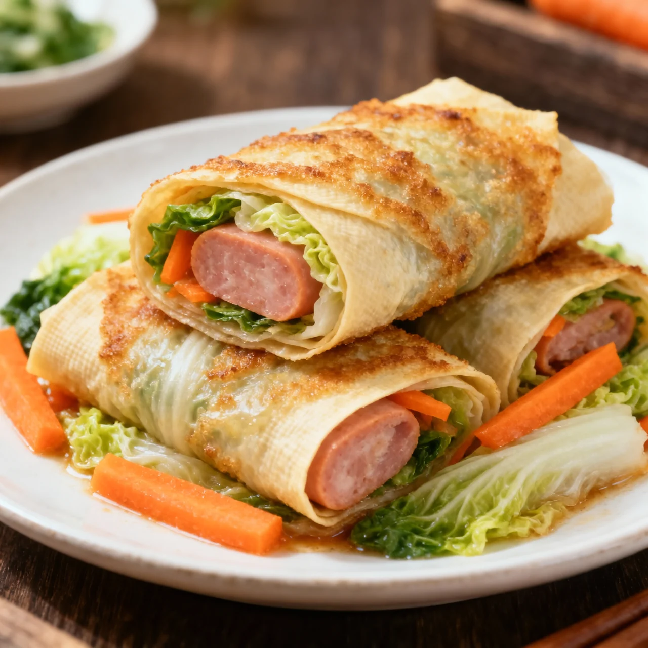 Rouleaux de peau de tofu aux légumes