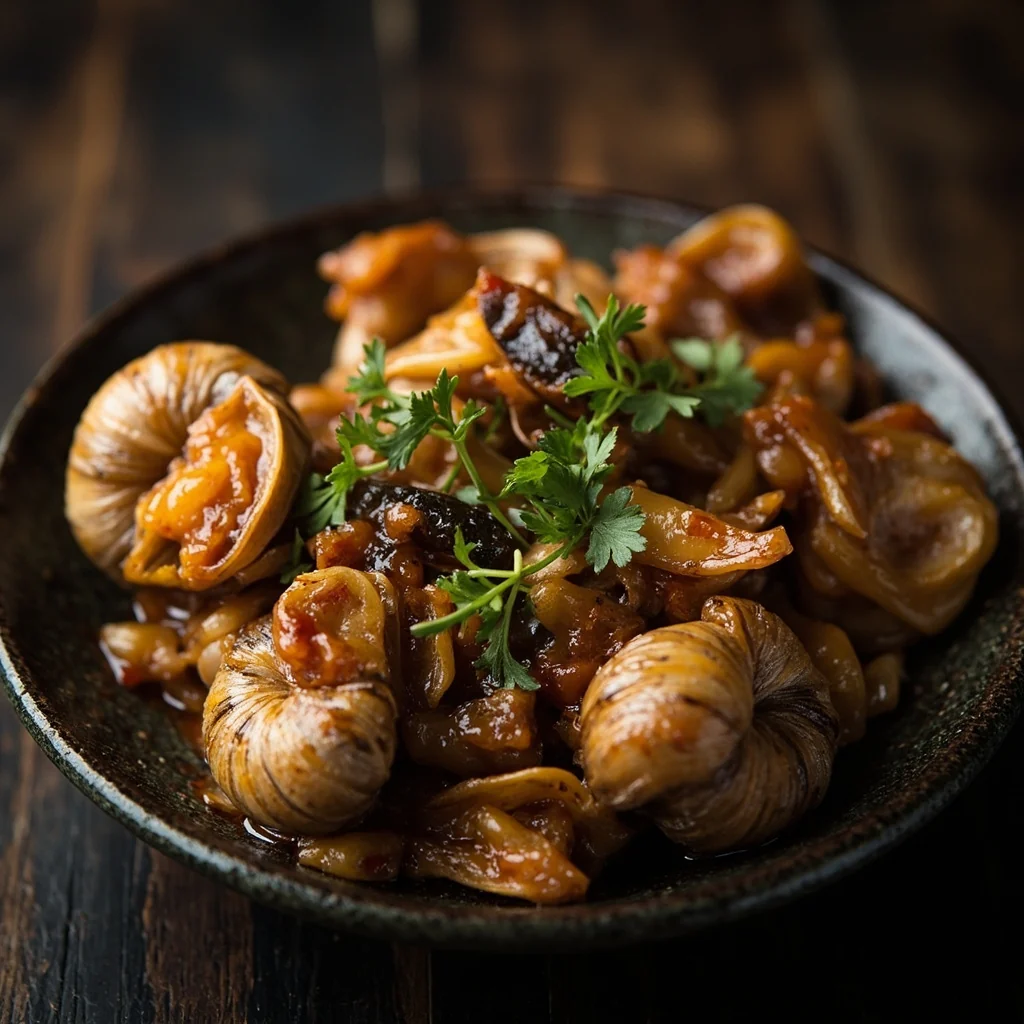 Escargots de champ frits au périlla