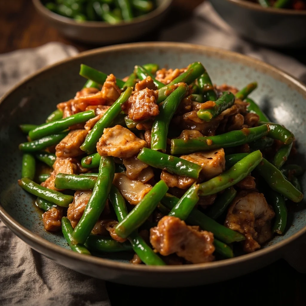 Haricots Verts aux Lanières de Porc