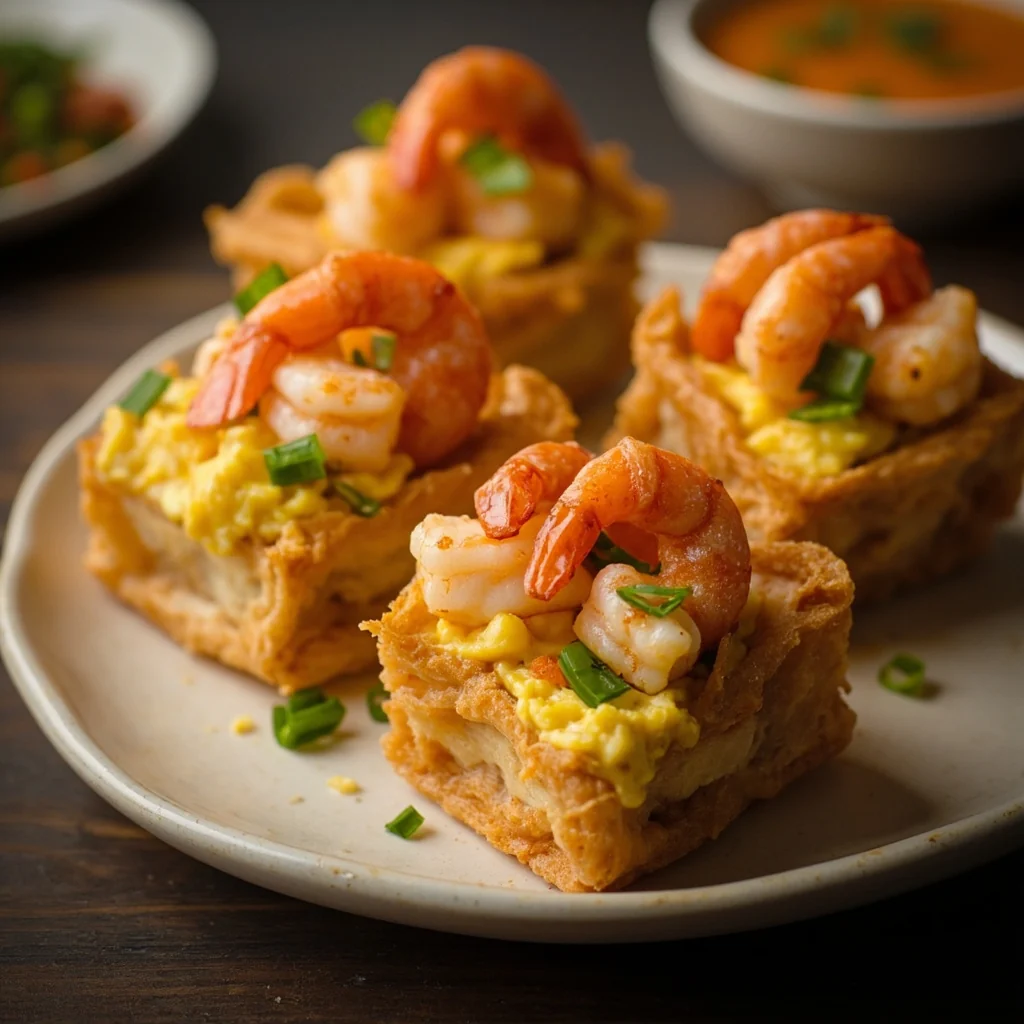 Boulettes de Crevettes et Ciboulette Poêlées