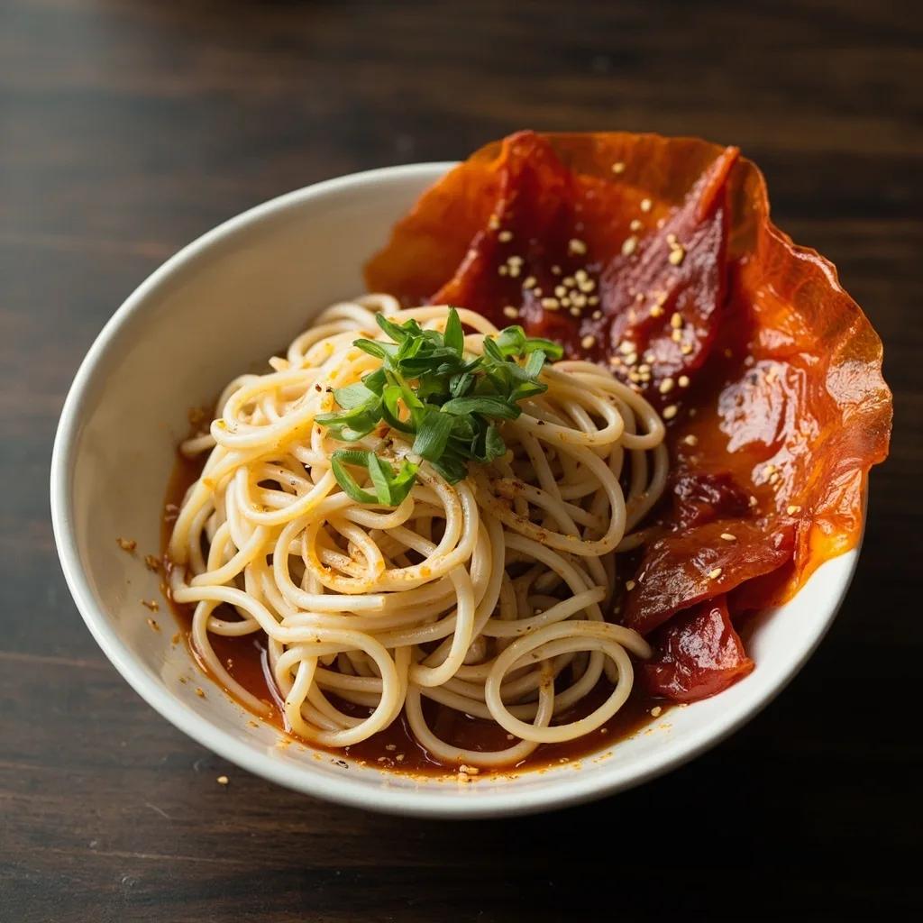 Nouilles froides au kimchi