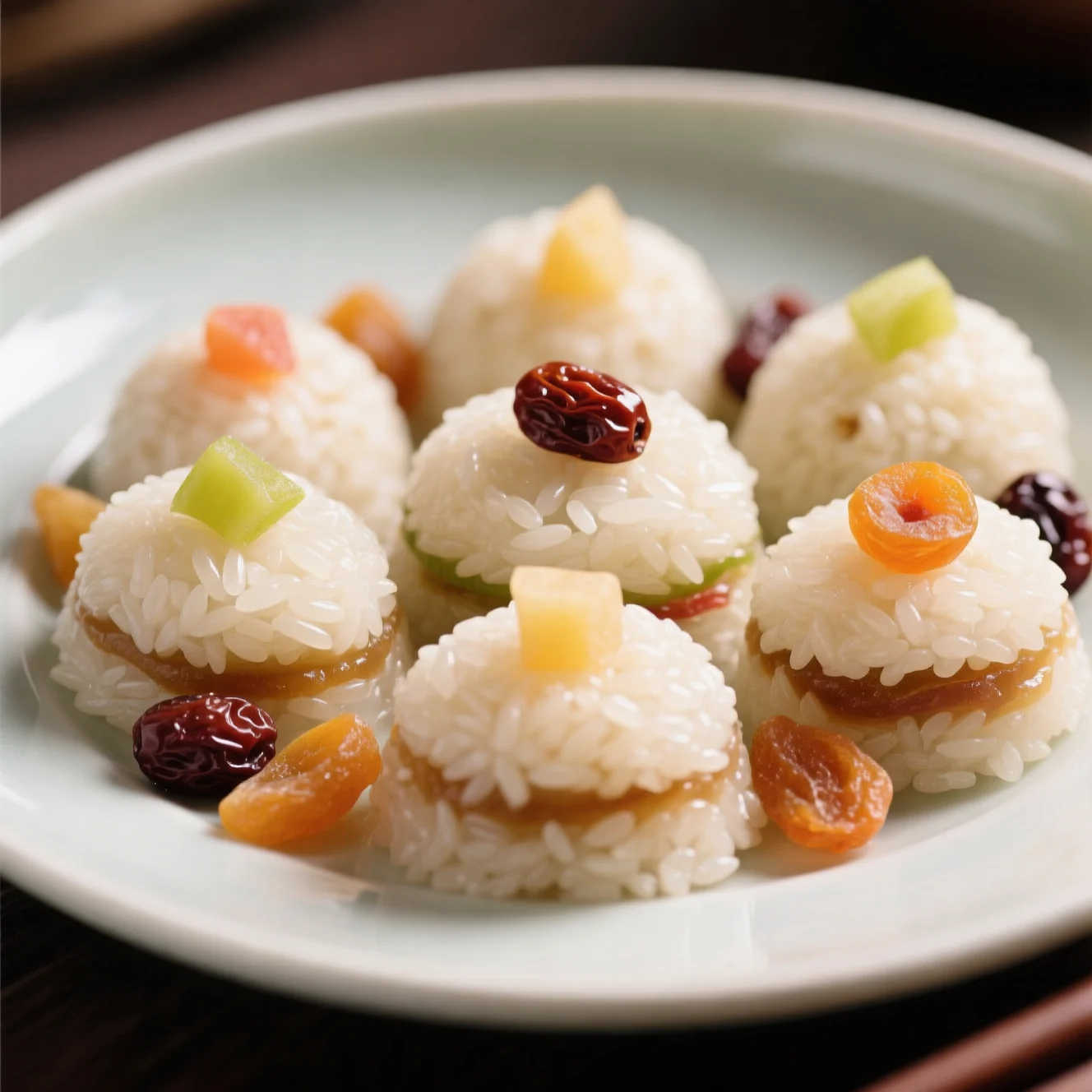 Gâteaux de riz gluant sucrés aux fruits secs