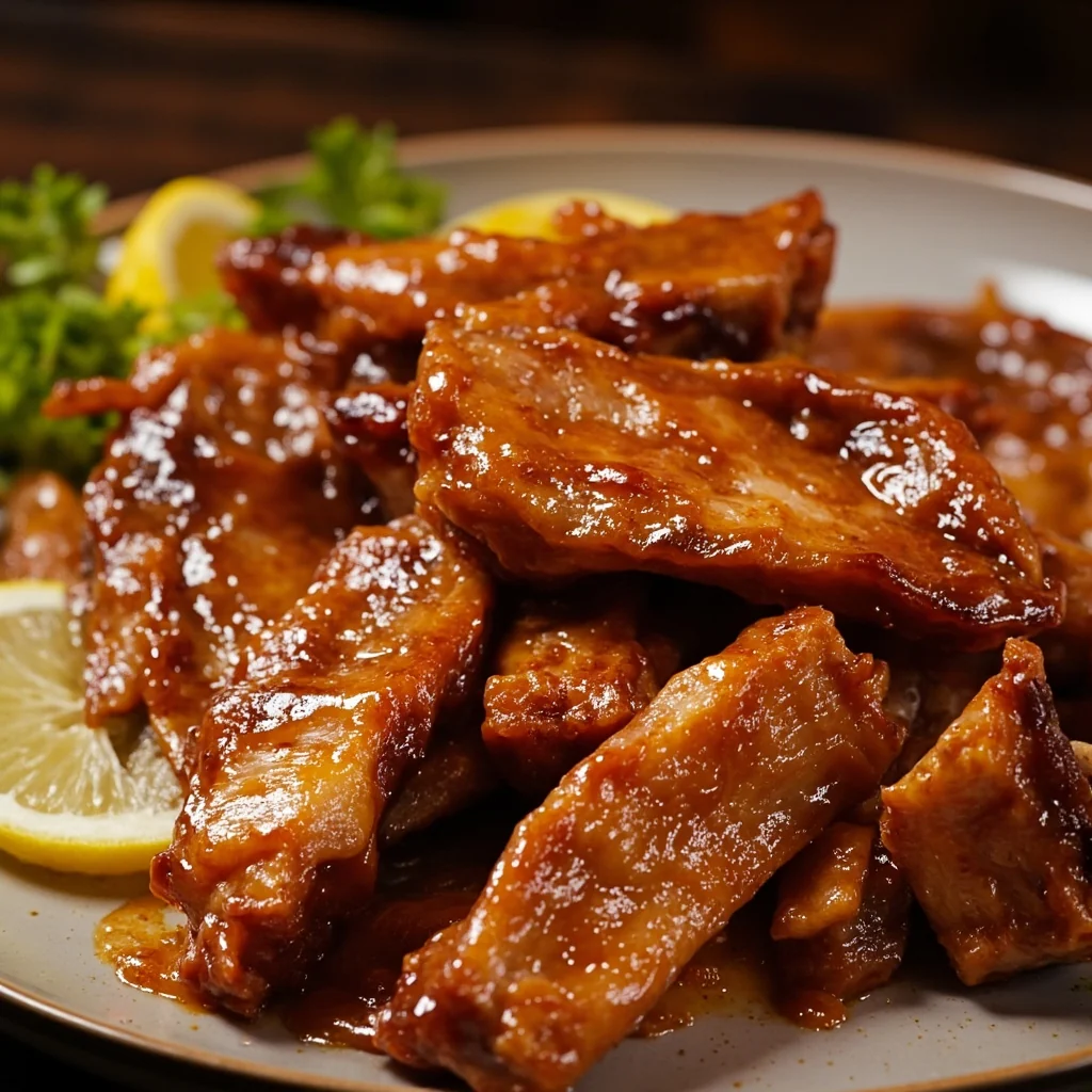 Côtes de porc laquées au miel