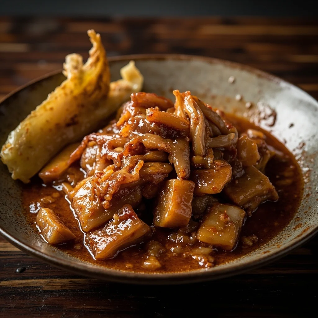 Poitrine de Porc Braisée à la Racine de Lotus