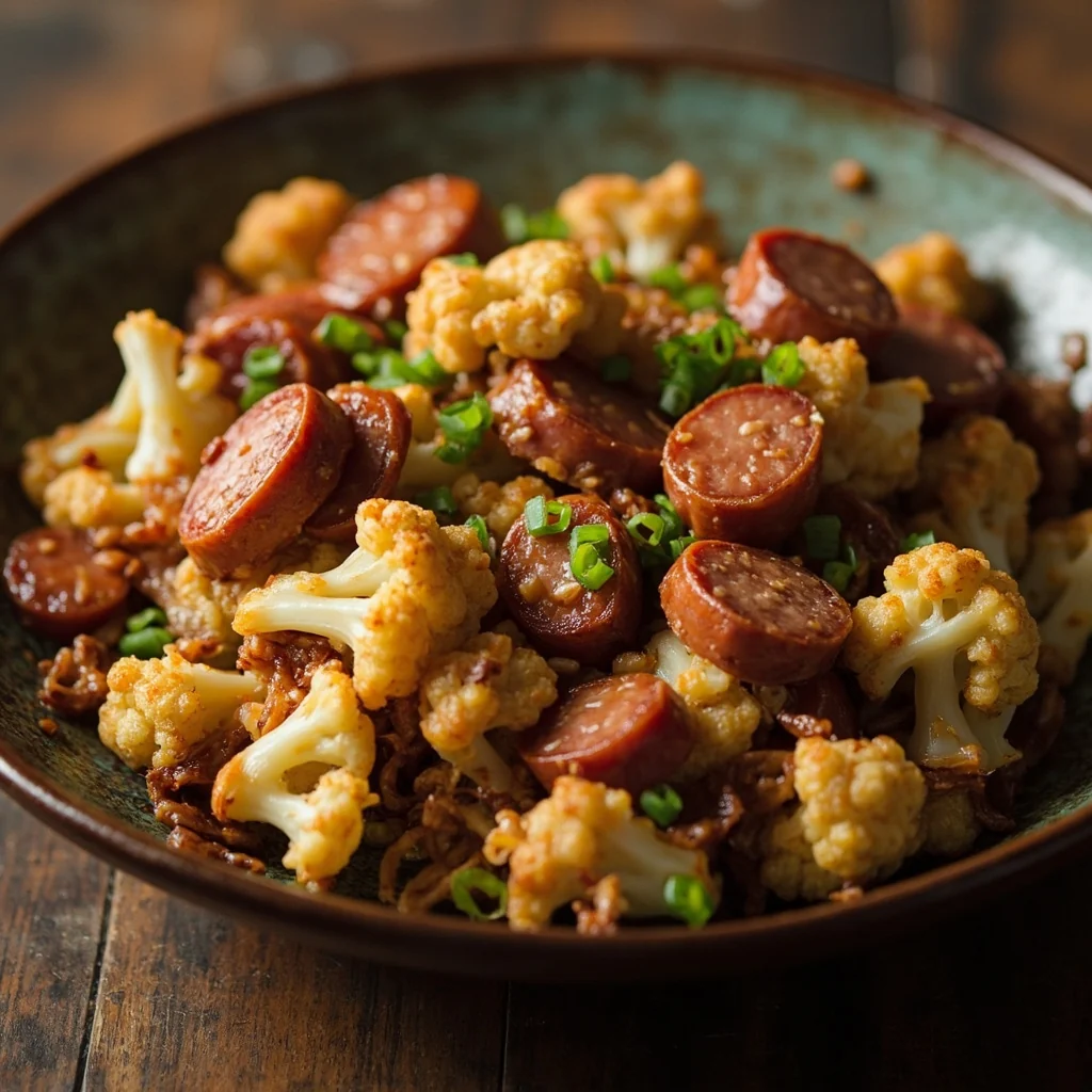 Sauté de saucisse chinoise au chou-fleur