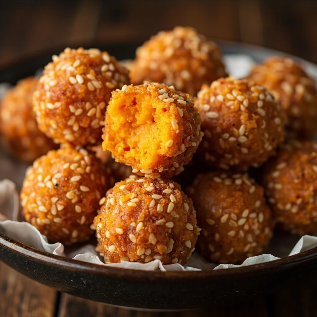 Beignets de patate douce enrobés de sésame
