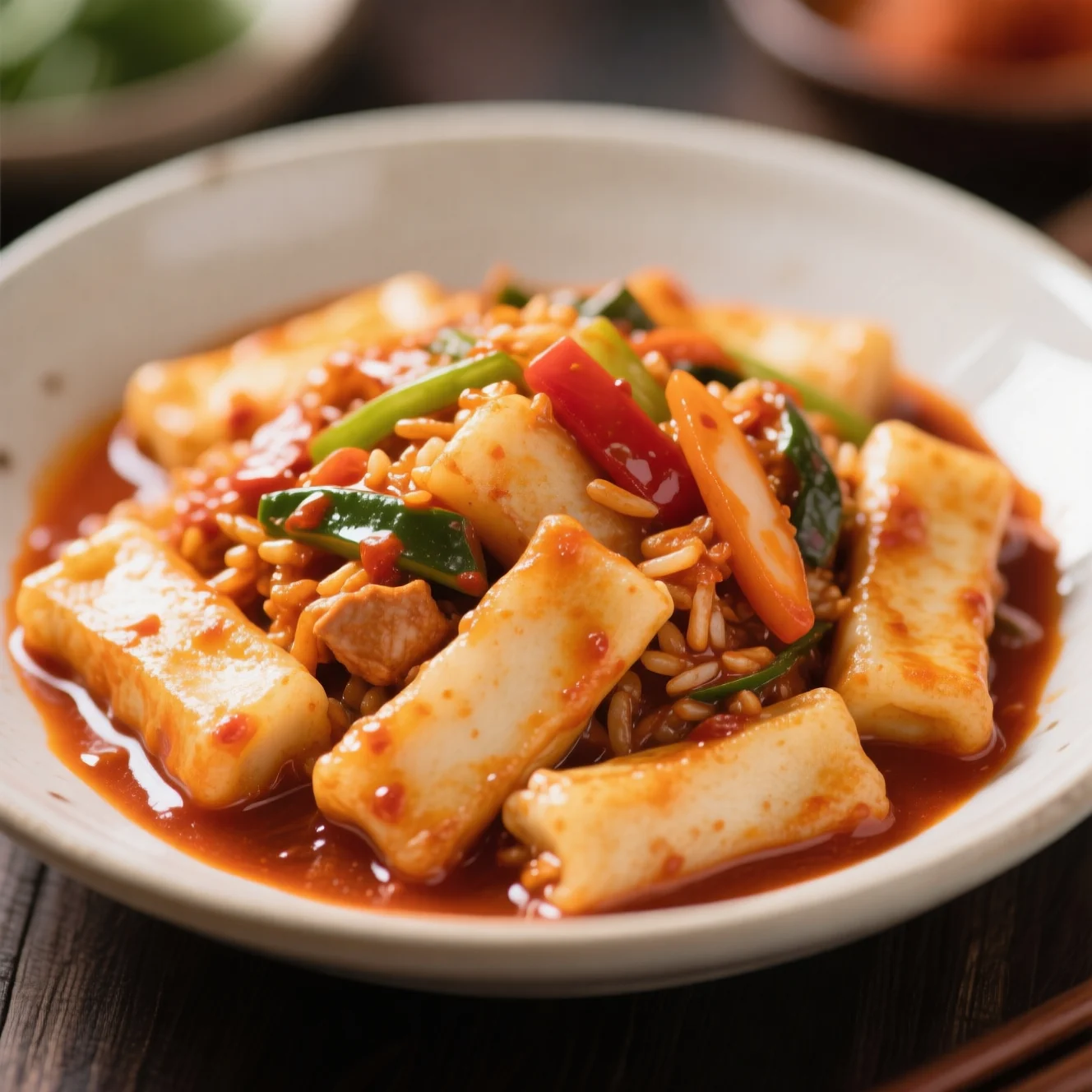 Riz gluant sauté coréen épicé