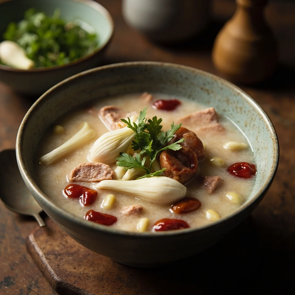 Porridge aux bulbes de lys et aux graines de lotus