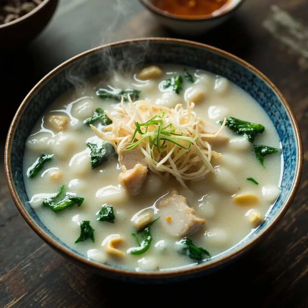 Spinach and Lean Pork Porridge