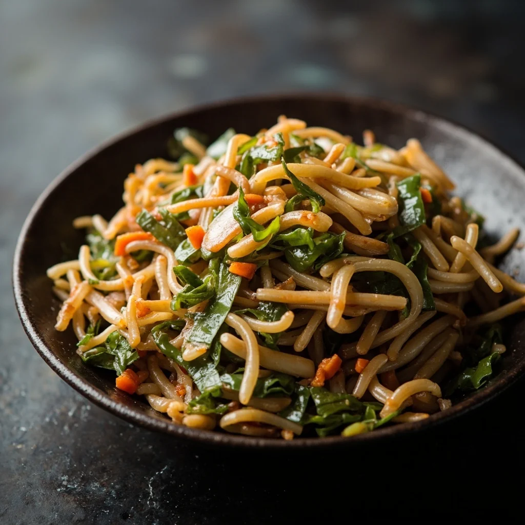 Salade d'algues et de champignons enoki froide