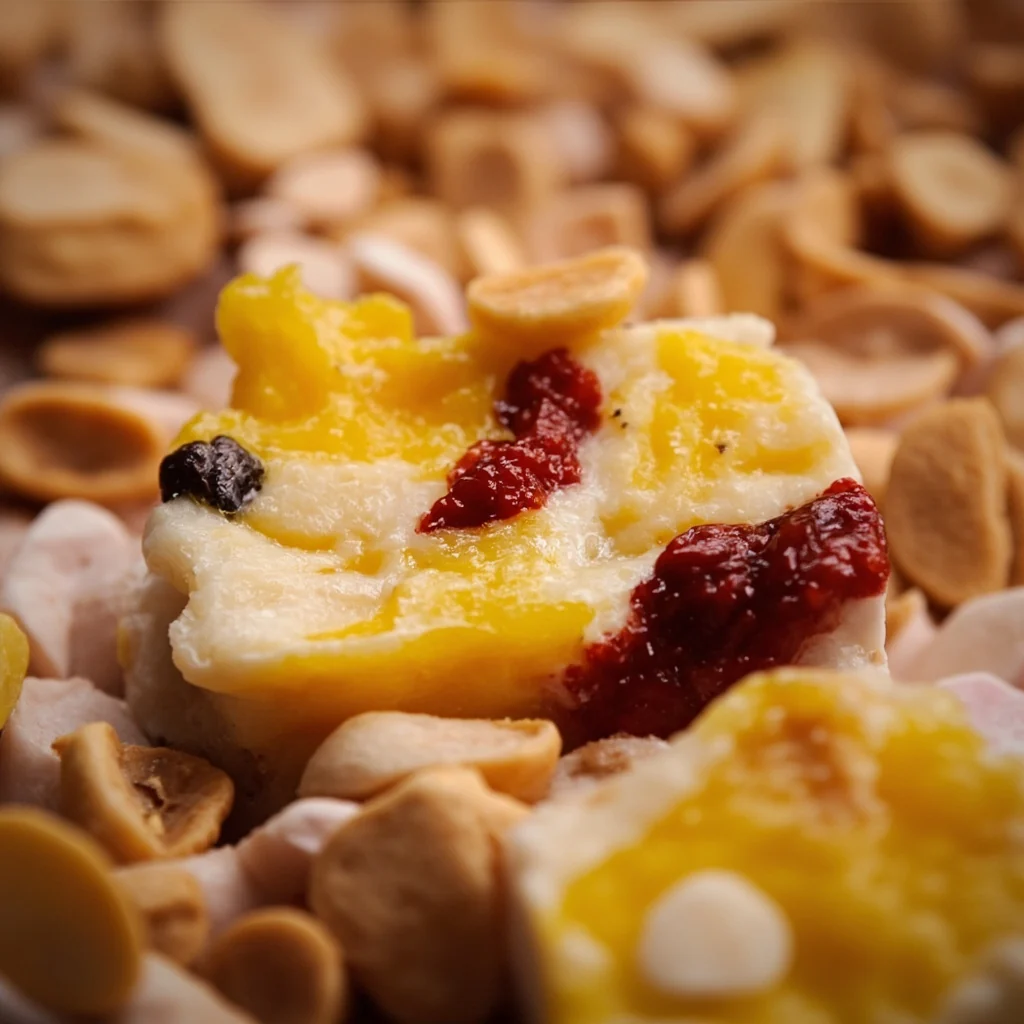 Nougat aux fruits secs colorés