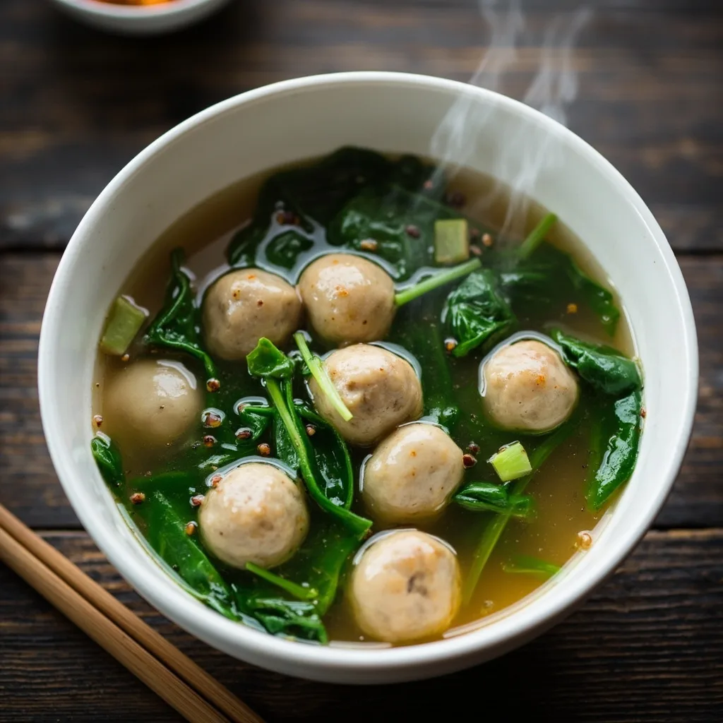 Spinach and Meatball Soup
