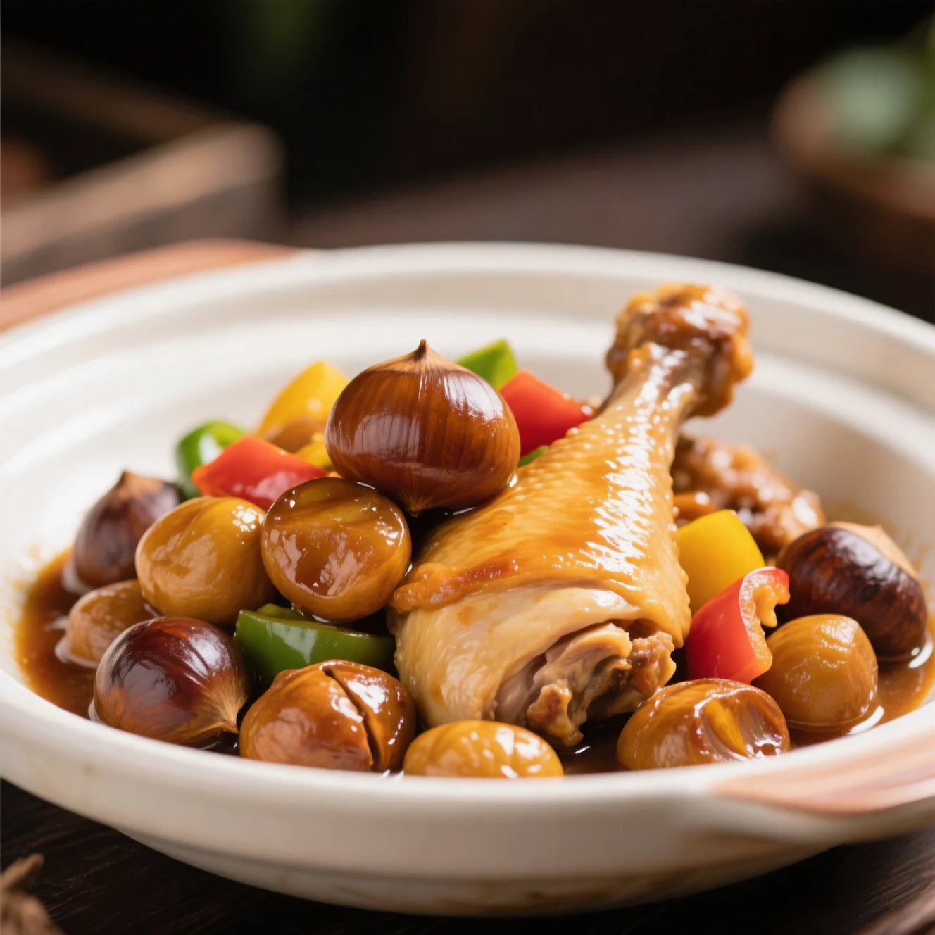 Cuisses de Poulet Braisées aux Marrons