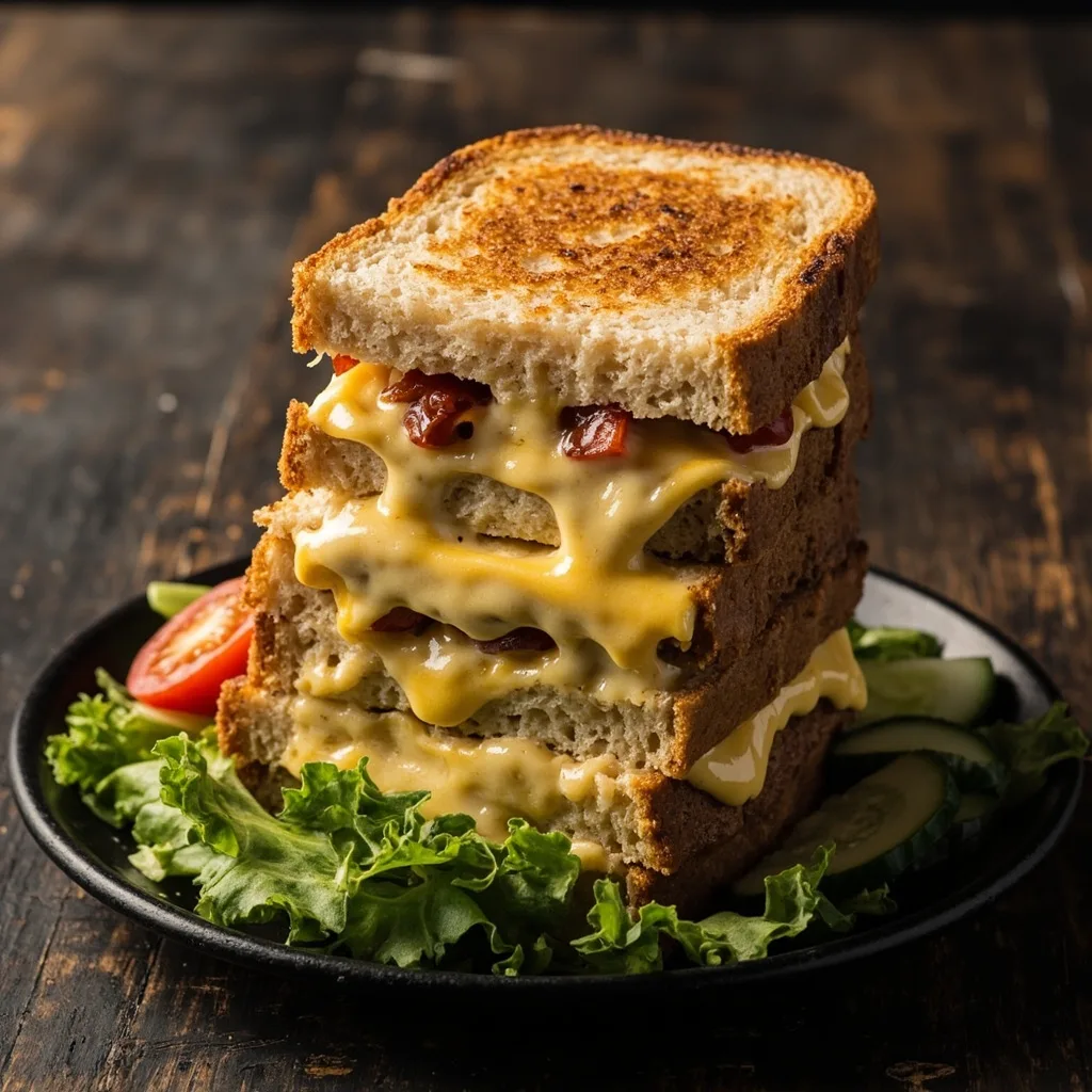 Sándwich de tres capas de pan integral