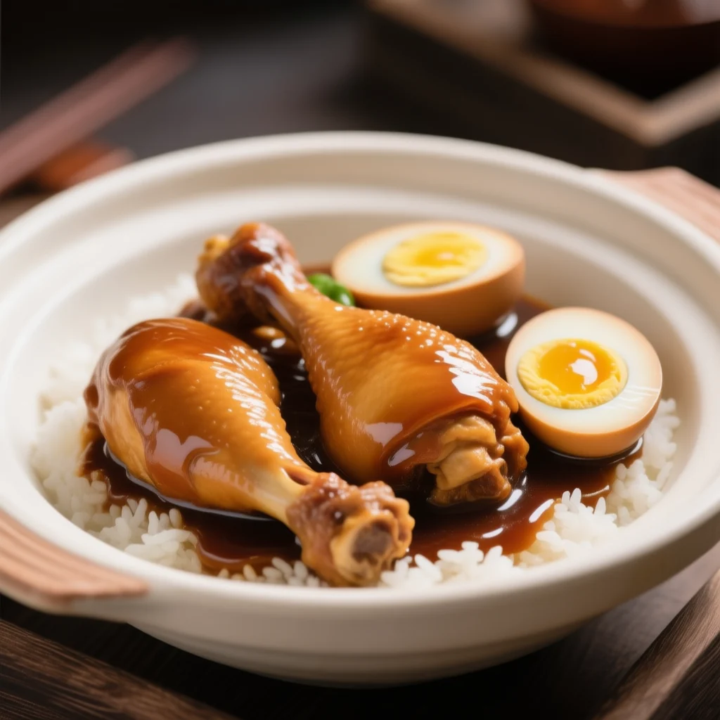 Pilons de poulet braisés à la sauce soja et aux œufs