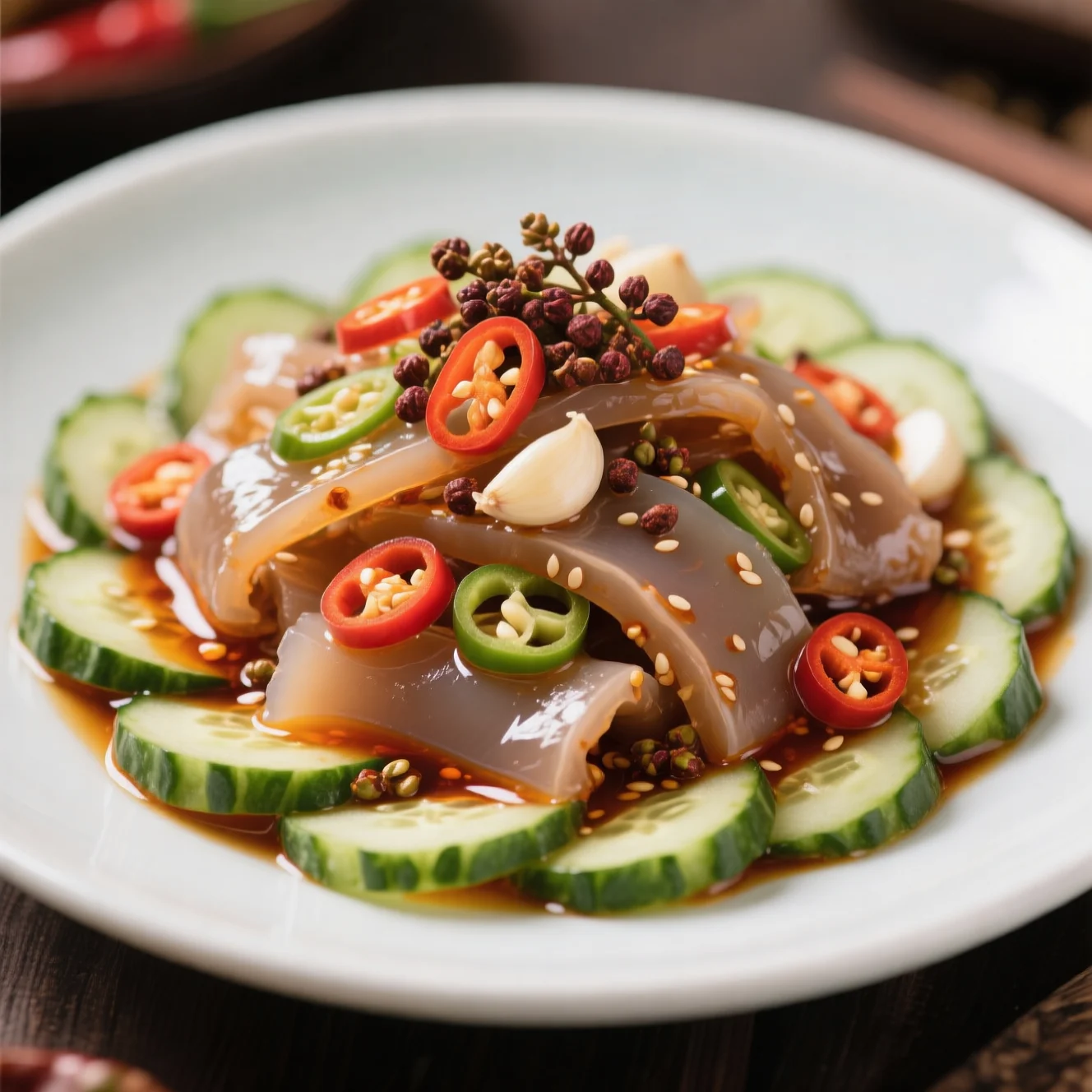 Aspic de peau de porc froide épicée et anesthésiante