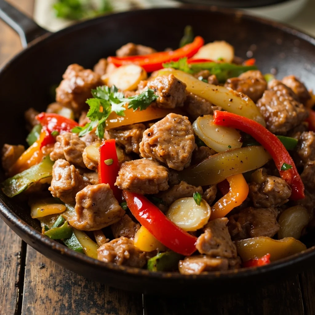 Sauté de porc aux châtaignes d'eau