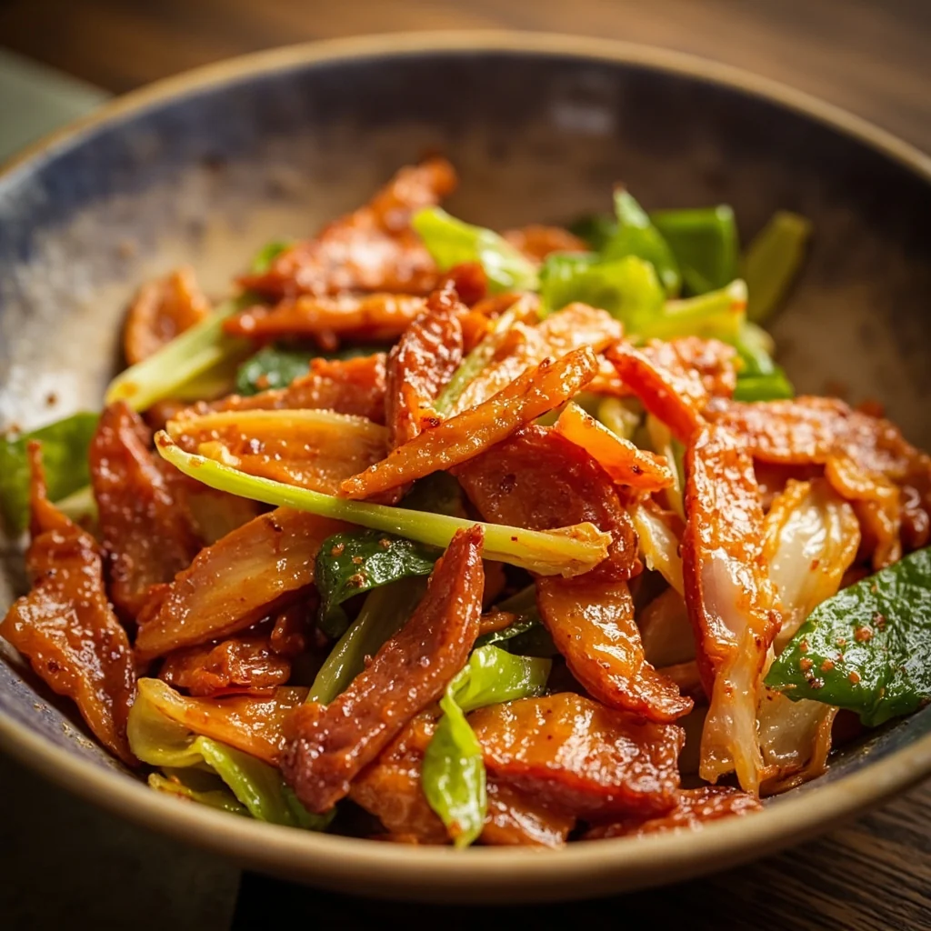 Aillet sauté au porc séché