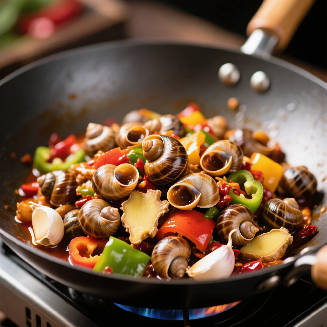 Escargots de Rivière Sautés Épicés