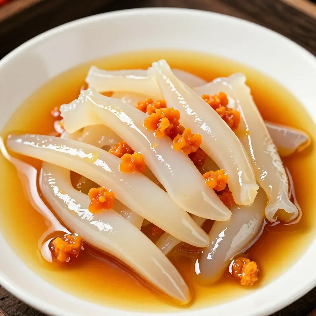 Raw Drunken Crab Oil Tossed Buddha's Hand Shaped Jellyfish Skin