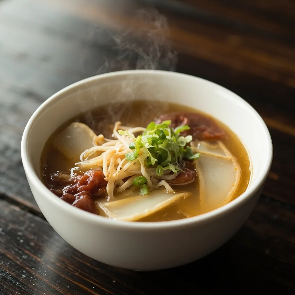 塩漬け豚肉と大根のスープ