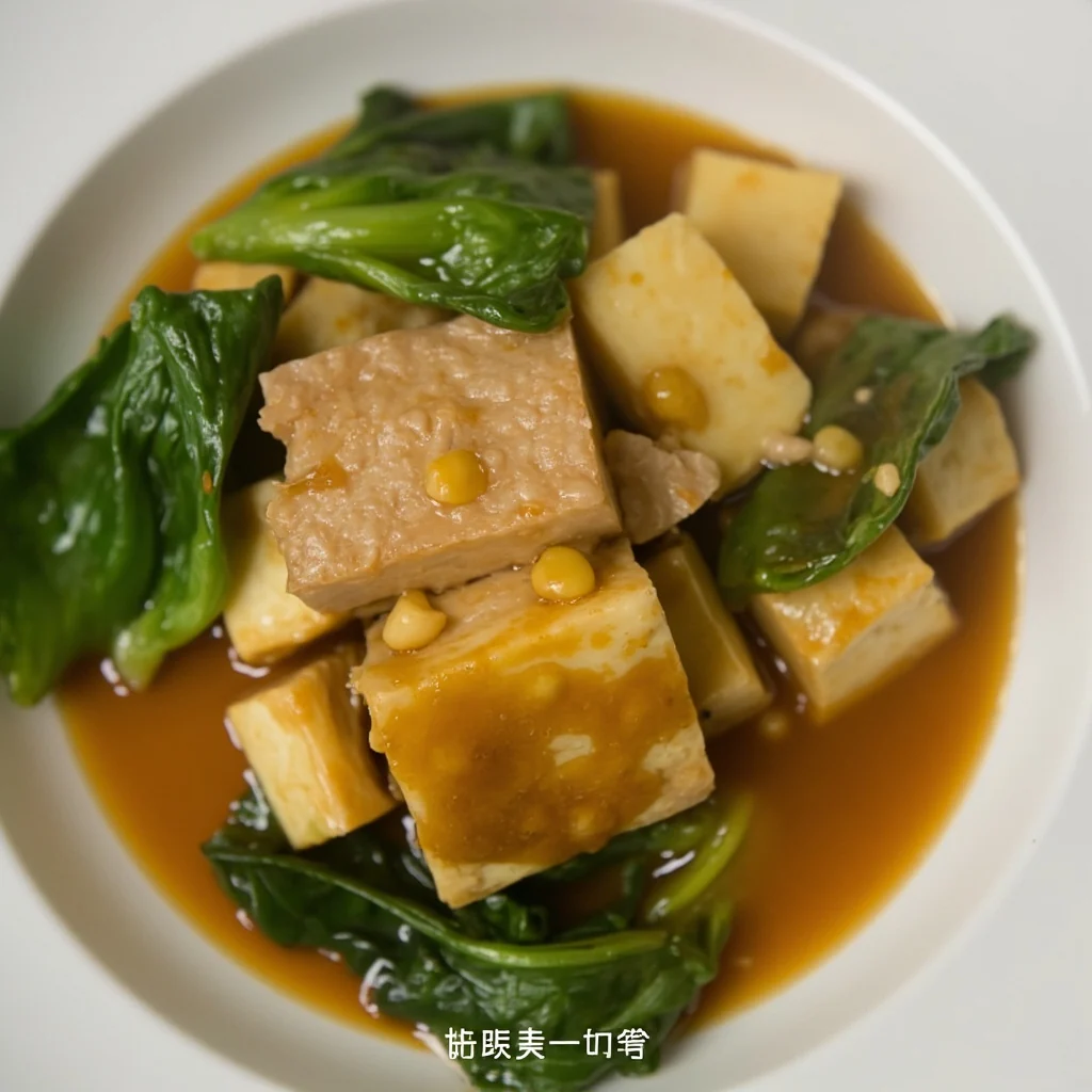 Tofu braisé aux bok choy mini