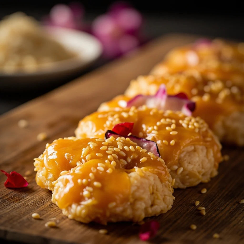 Gâteaux de riz au caramel doré