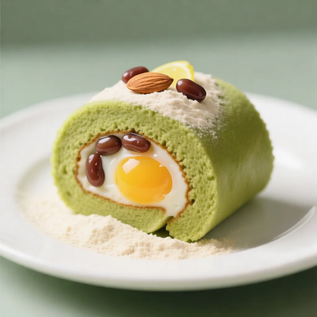 Matcha Almond Honey Bean Roll