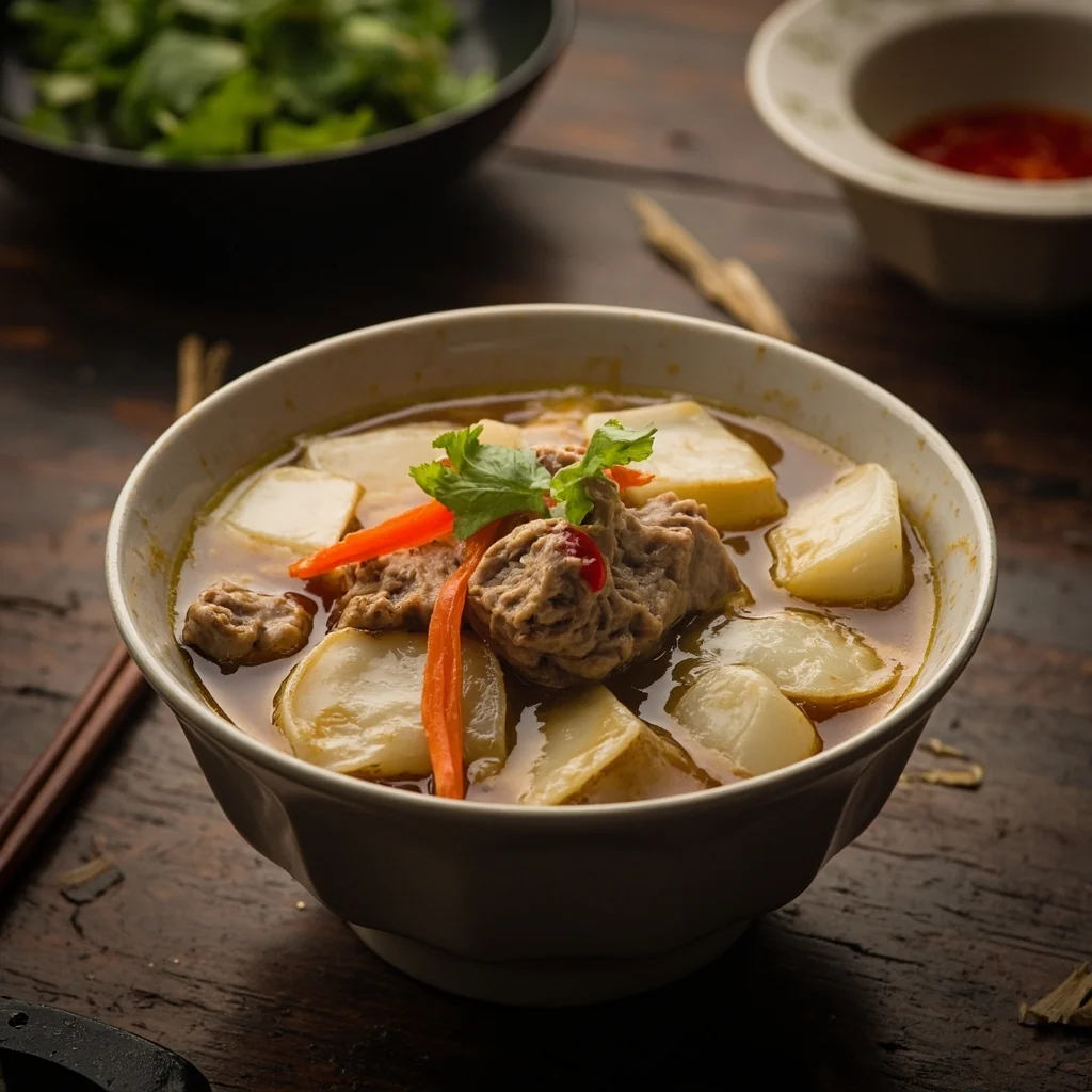 Soupe à l'agneau et au radis