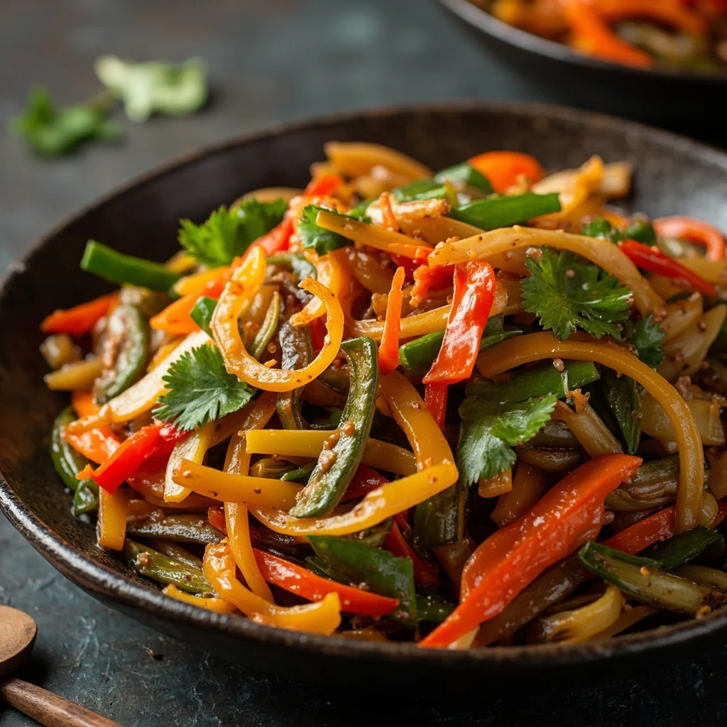 Sauté de quatre légumes colorés