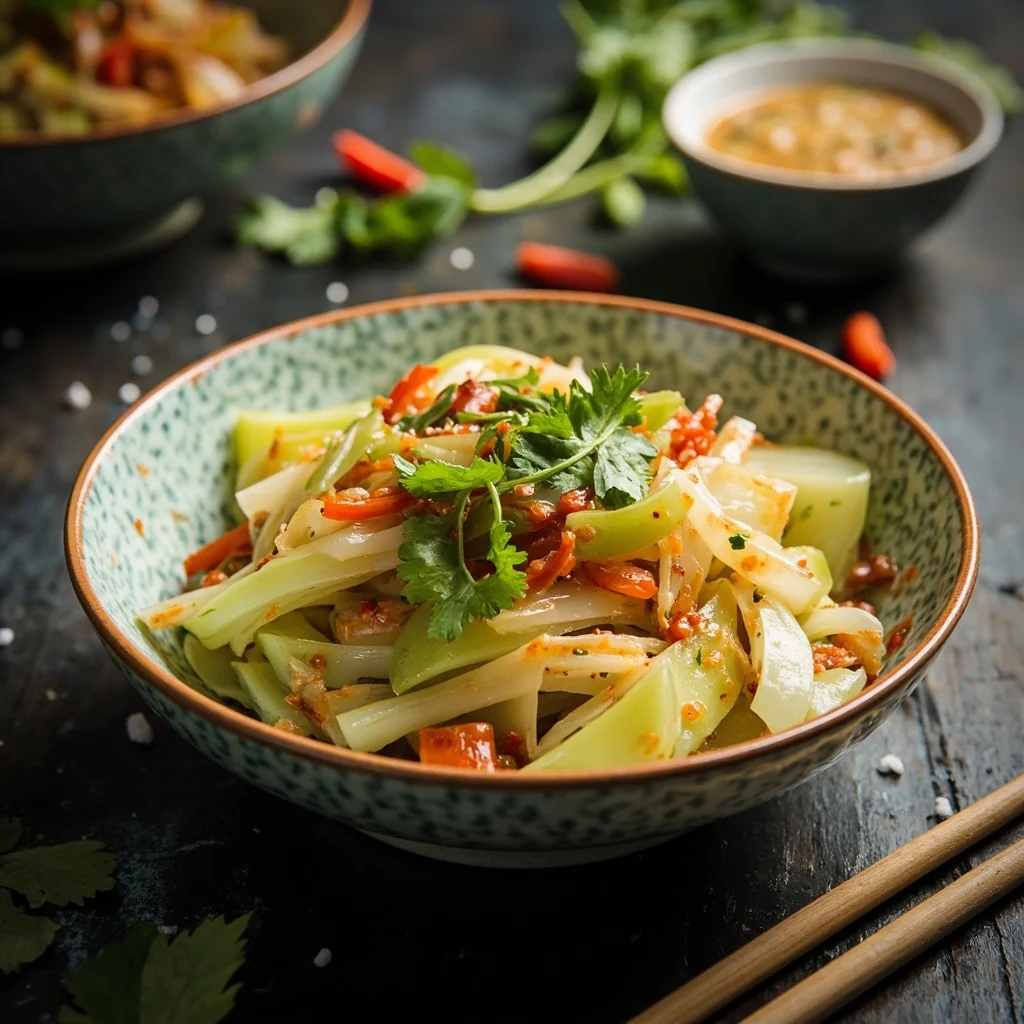 Salade de melon amer froid avec vinaigrette sucrée-salée