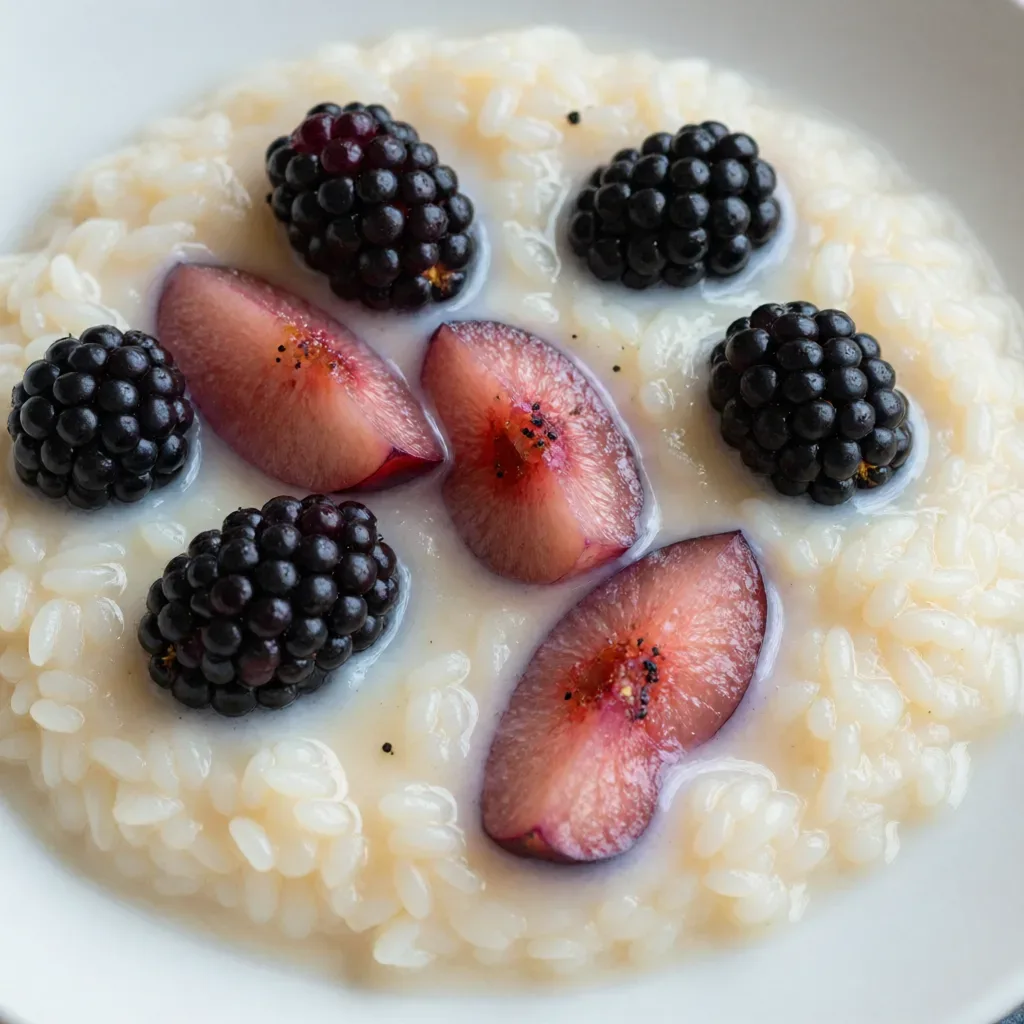 Riz au Lait aux Mûres et Prunes