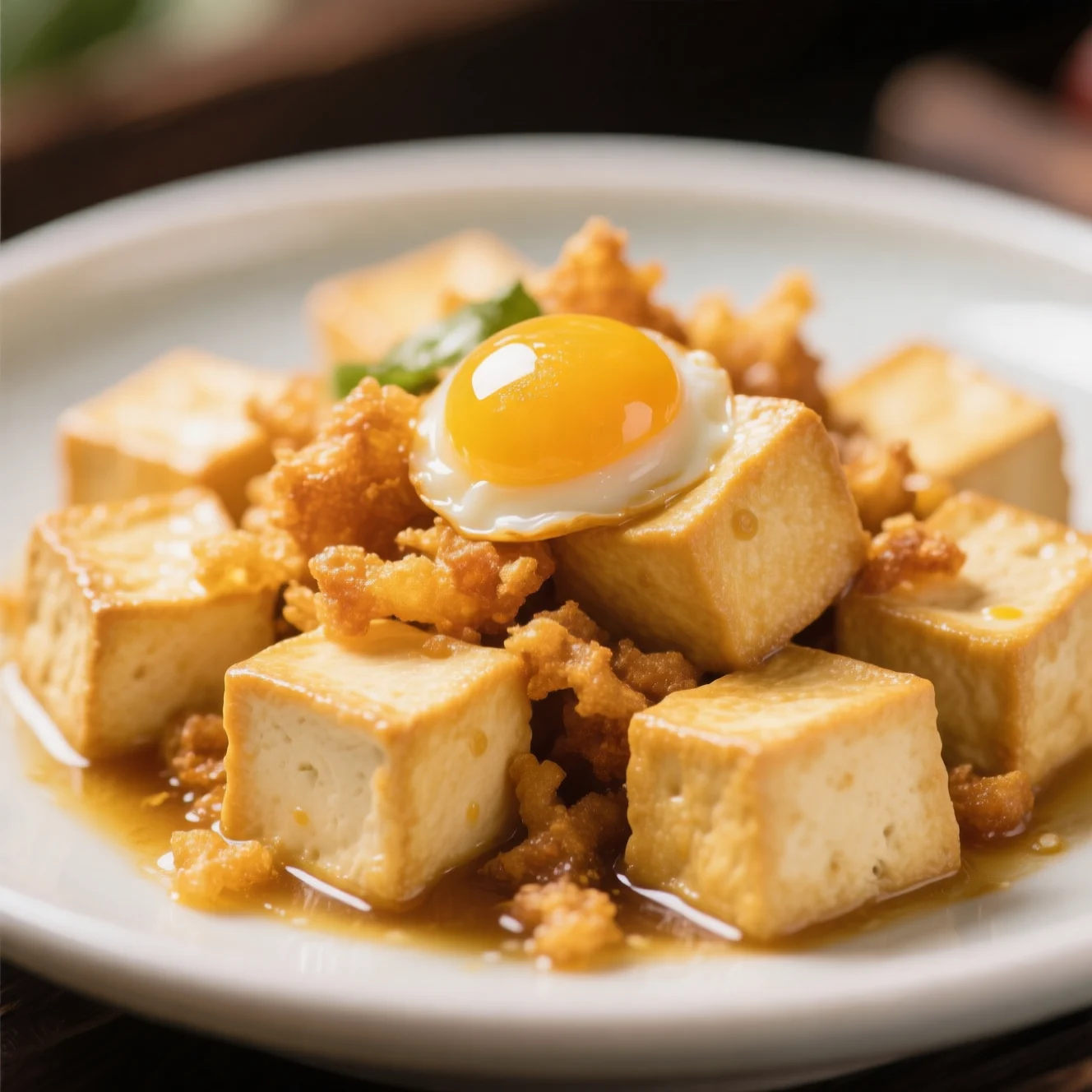 Tofu croustillant au jaune d'œuf salé