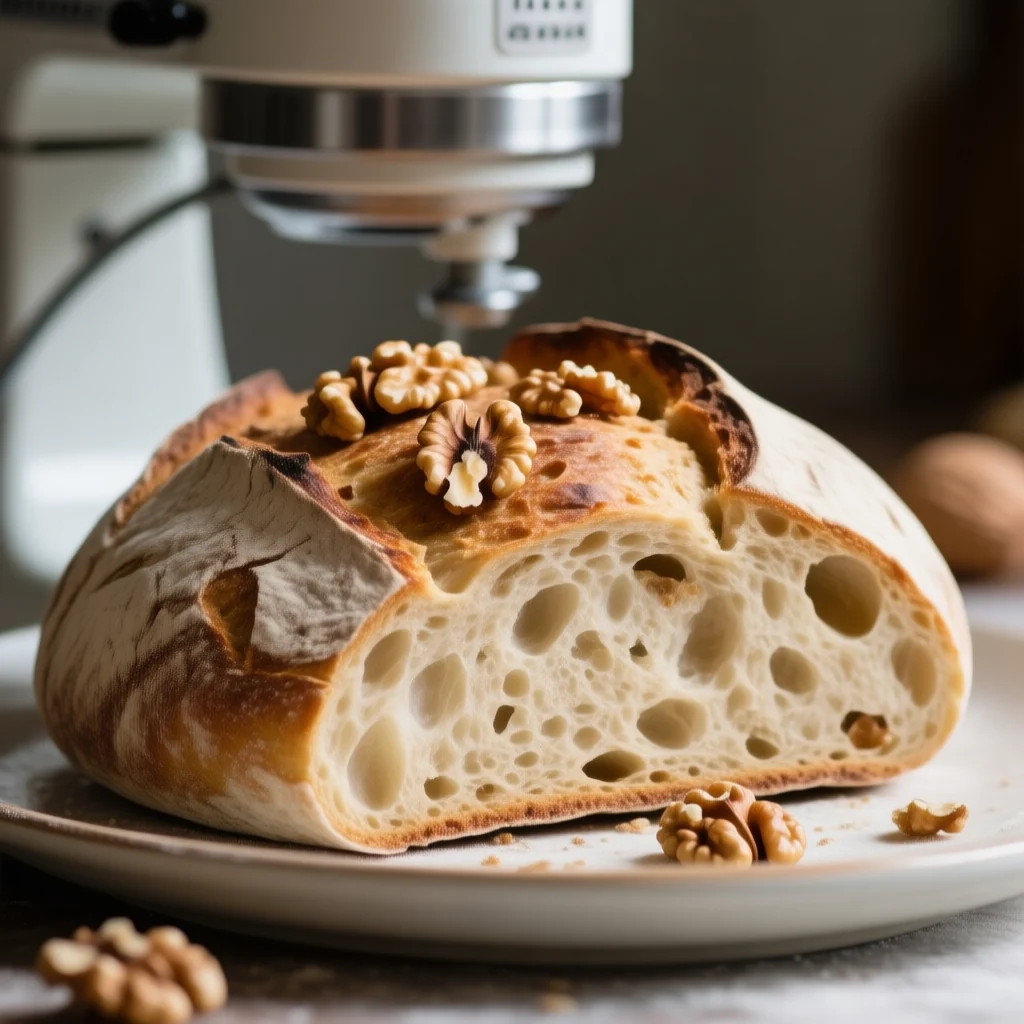 Pain au levain aux noix à 70% d'hydratation