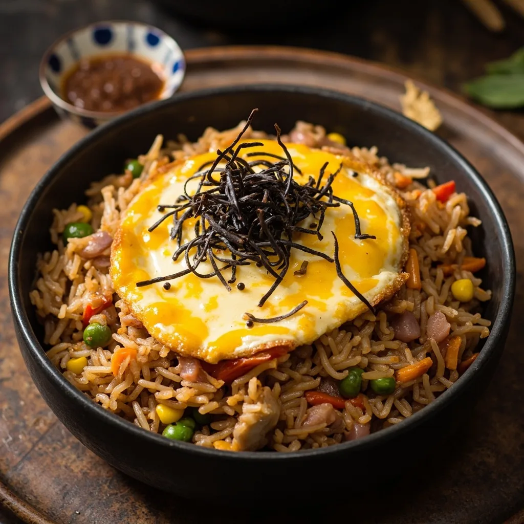 Omelette de riz frit à la sauce épicée coréenne