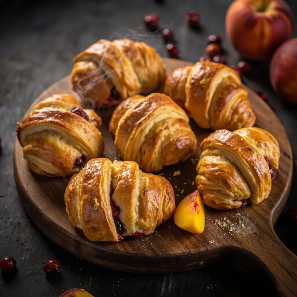 Cranberry-Pfirsich-Hörnchenbrot