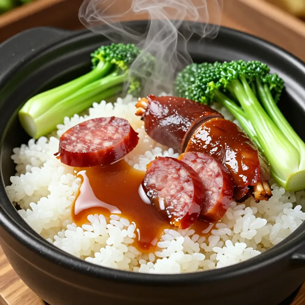 Riz en marmite en terre au canard salé et aux viandes salées