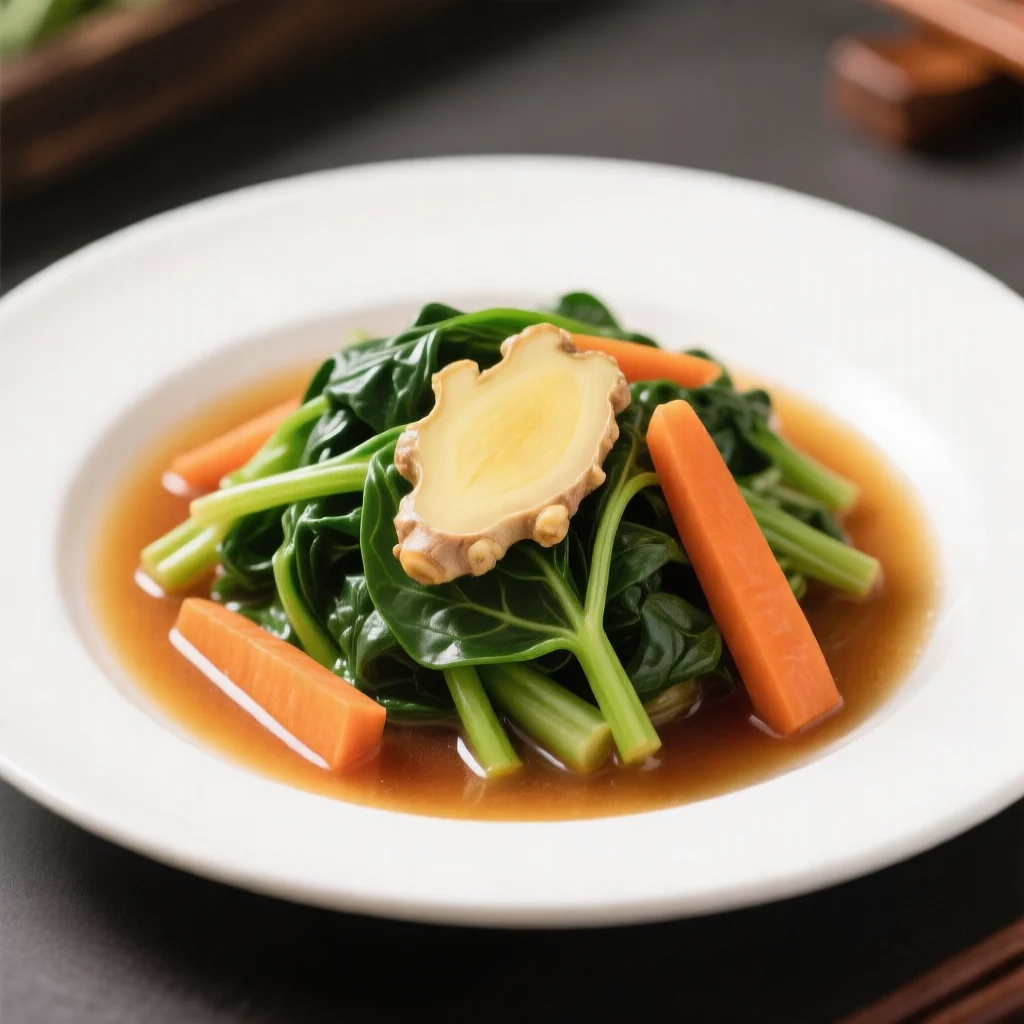 Épinards au Jus de Gingembre