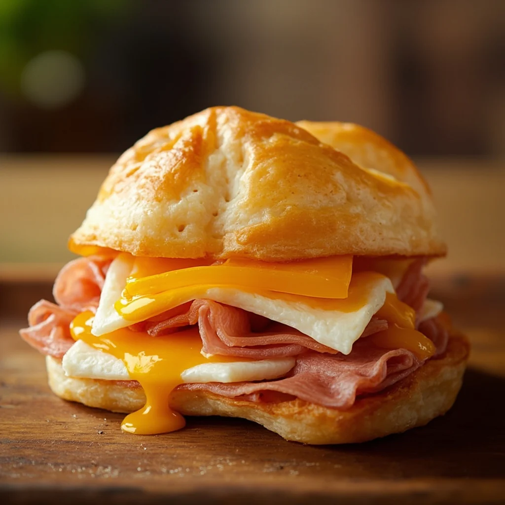 Sandwich en Pâte Feuilletée au Jambon et Fromage