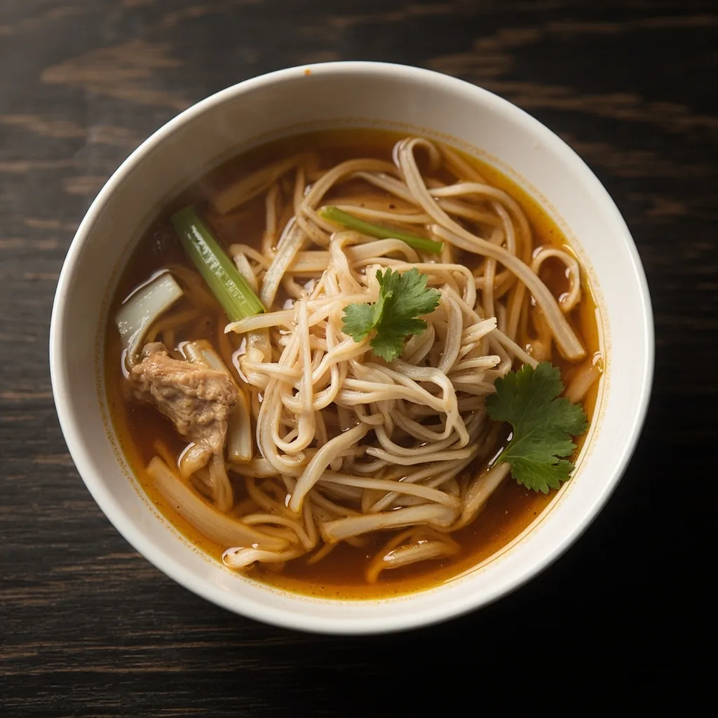 Hot and Sour Glass Noodle Soup