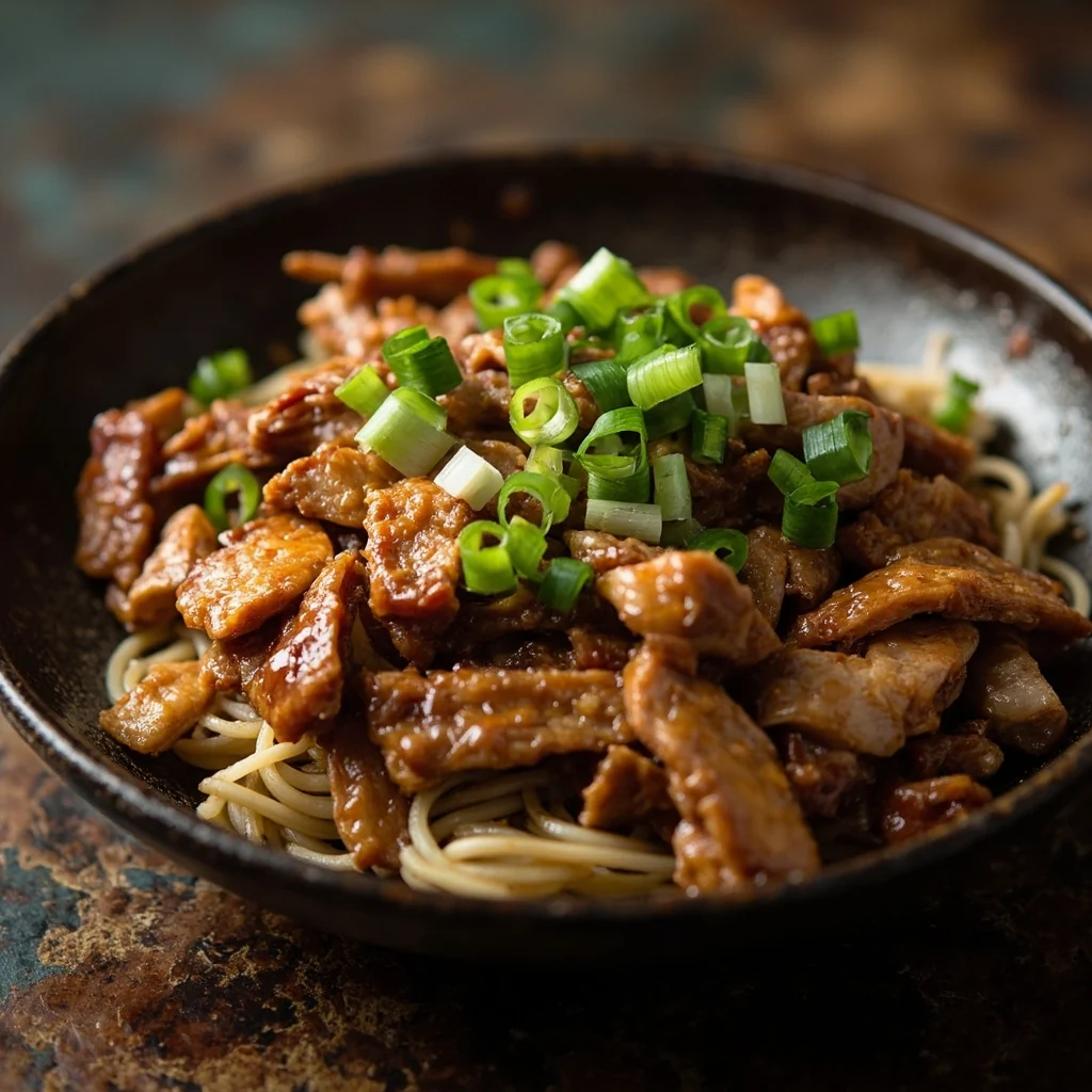 Porc sauté aux oignons verts